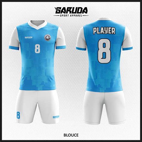 Desain Baju Futsal Code Blouce Biru Putih Dengan Baju Futsal - Baju Futsal
