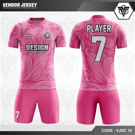 Desain Baju Futsal Code Vjsc 19 Pink Keren Desain Baju Futsal Printing - Desain Baju Futsal Printing