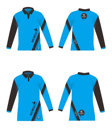 Desain Baju Lengan Panjang  Download Long Sleeved Polo Shirt Polo Shirt Blue - Desain Baju Lengan Panjang
