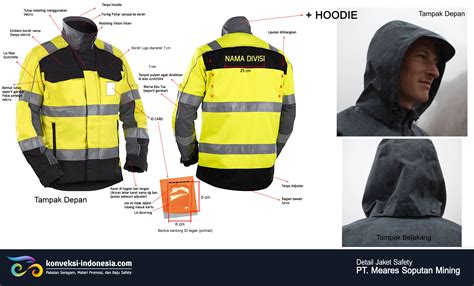Desain Jaket  Jaket Safety Proyek Tambang Bahan Parasut Buatan Konveksi - Desain Jaket