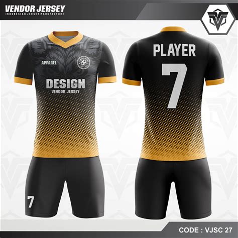 Desain Jersey Futsal Motif Polkadot Warna Hitam Kuning Desain Jersey - Desain Jersey