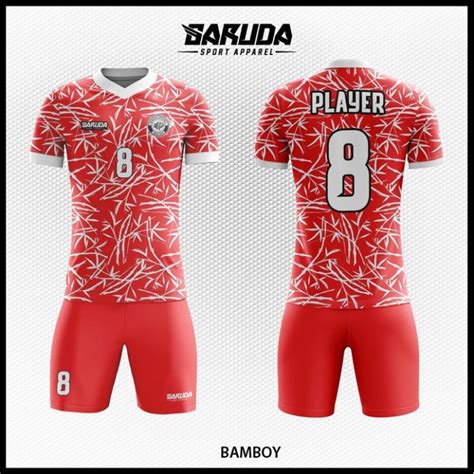 Desain Kaos Futsal Bamboy Warna Merah Cerah Desain Kaos Futsal - Desain Kaos Futsal