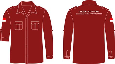 Desain Kemeja Organisasi Hitam Merah Lengan Pendek Min Baju Organisasi Keren - Baju Organisasi Keren