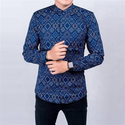 Desain Kemeja Pria  Kemeja Batik Premium Kombinasi Songket Pradha Batik Dn07 - Desain Kemeja Pria