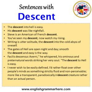 descent in english