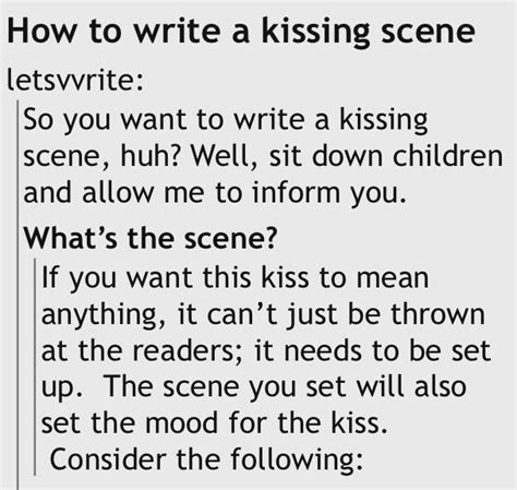 describe a kissing scene in my writing analysis