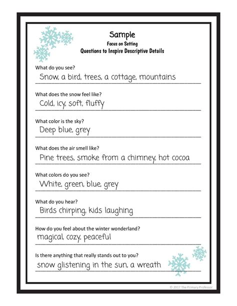 Describe A Winter Setting Writing Activity Twinkl Descriptive Writing About Winter - Descriptive Writing About Winter