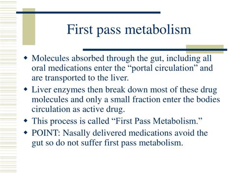 describe first pass metabolism process called