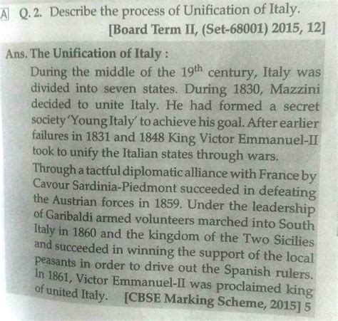 Describe The Process Of Unification Of Italy