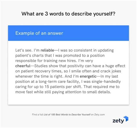 Describe Yourself Interview Answer