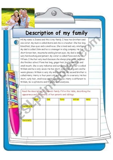 Describing My Family Worksheet Teacher Made Twinkl My Family Tree Worksheet - My Family Tree Worksheet