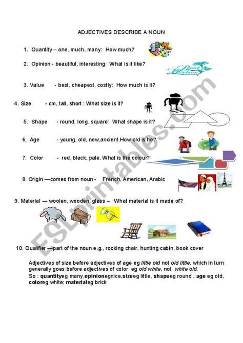 describing problems with nouns