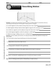 Read Online Describing Motion Review And Reinforce Answers 