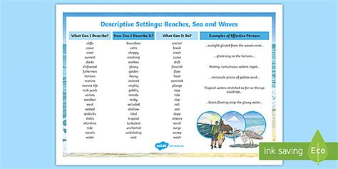Descriptive Words For Beach