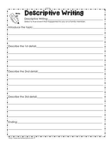 Descriptive Writing Activities 3rd 6th Grade Descriptive Writing Activities - Descriptive Writing Activities