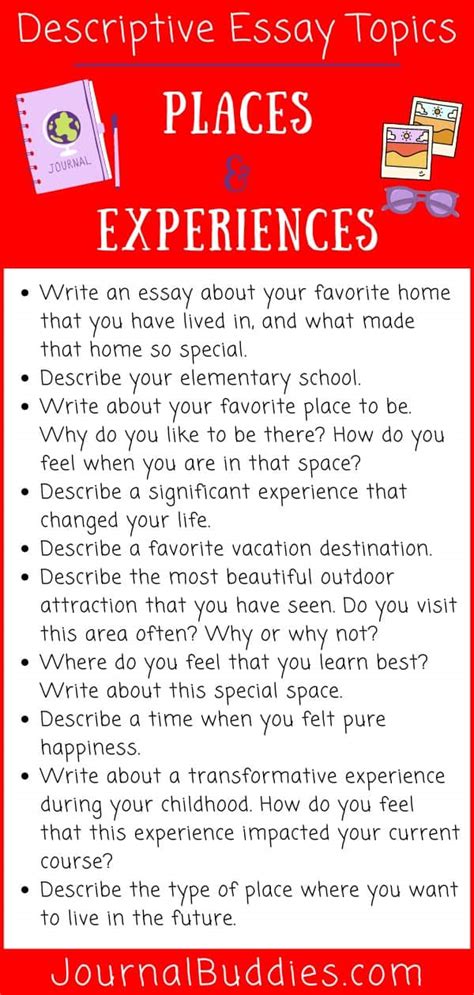 Descriptive Writing Topics