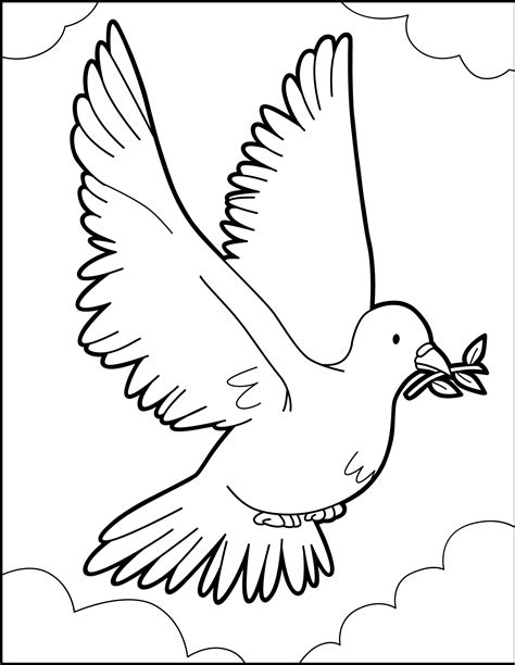 Descubre hermosas imágenes de paloma de la paz para colorear – ¡Ideal para relajarse y expresar tu creatividad!