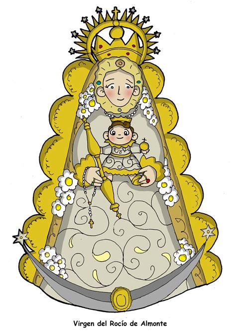 Descubre la belleza del dibujo silueta Virgen del Rocío: ¡arte y devoción en una sola imagen!