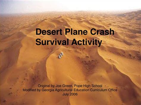 desert plane crash team building scenario