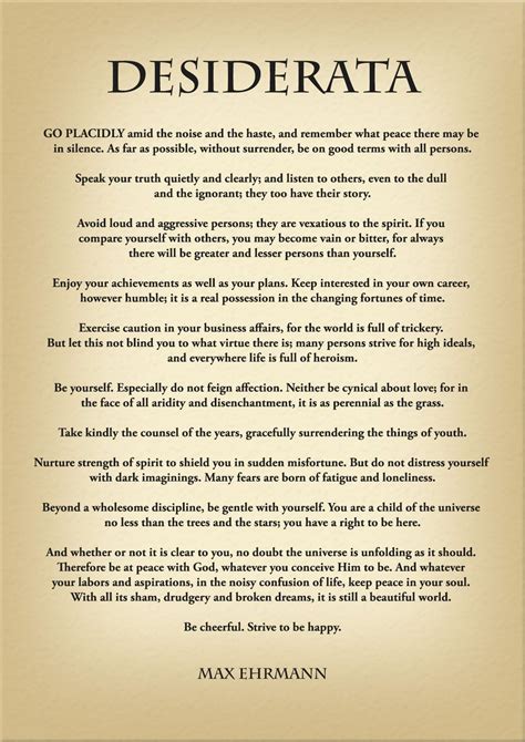 Desiderata Max Ehrmann