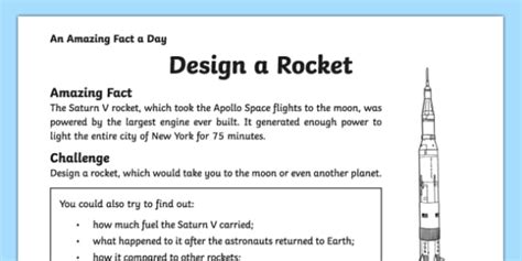 Design A Space Rocket Worksheet Teacher Made Twinkl Rocket Worksheets Middle School - Rocket Worksheets Middle School
