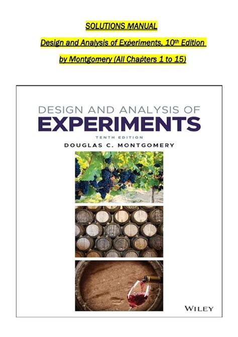 Design Analysis Of Experiments Solution Manual