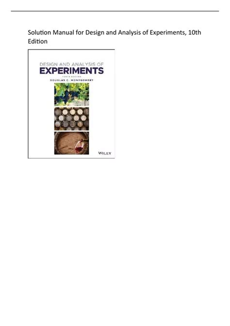 Design Analysis Of Experiments Solutions