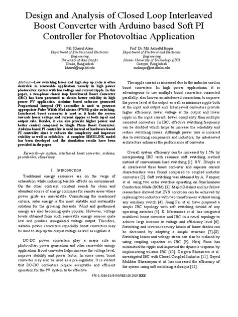 Design And Analysis Of Interleaved Boost Converter For