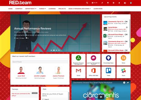 design created using Claromentis software Sharepoint design