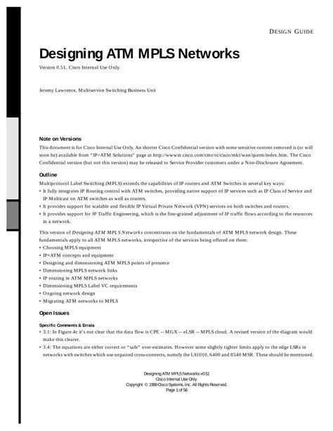 Design Guide Designing Atm Mpls Networks Mik