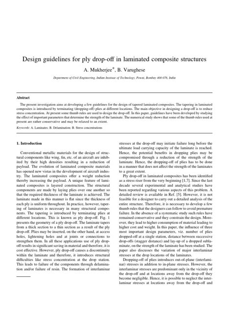 Design Guidelines For Ply Drop Off In Laminated Composite Structures