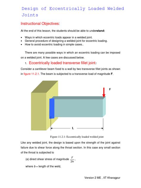 Design Of Eccentrically Loaded Welded Joints Aerocareers