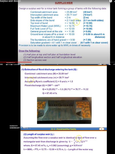 Design Procedure For Surplus Weir