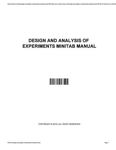 Full Download Design And Analysis Of Experiments Minitab Manual 