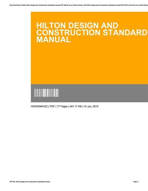 Read Design And Construction Standards Manual Hilton 