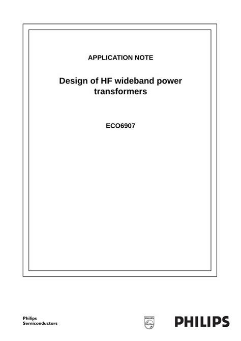 Full Download Design Of Hf Wideband Power Transformers Application Note 