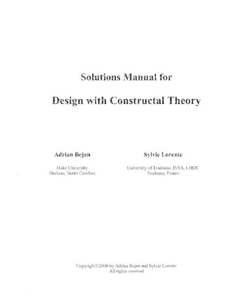 Read Design With Constructal Theory Solution Manual 