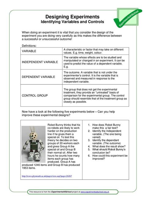 Designing An Experiment Worksheet Parts Of An Experiment Worksheet - Parts Of An Experiment Worksheet
