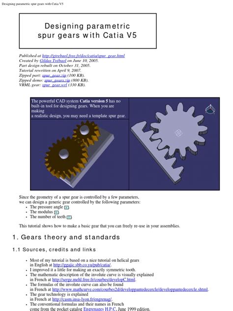 designing parametric spur gears with catia v5