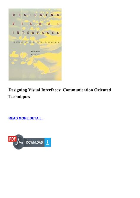 Designing Visual Interfaces Communication Oriented Techniques
