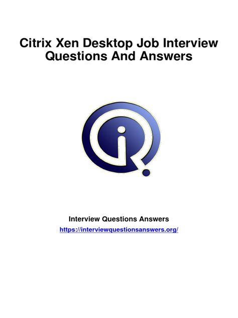 Desktop Support Citrix Interview Questions And Answers