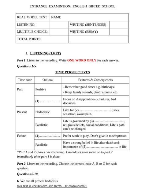 det entrance exam sample papers