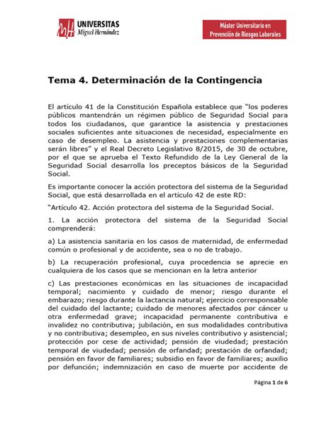 Determinacion De Contingencias