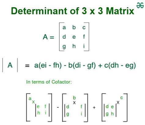 Determinant Of 3x3 Matrix Formula