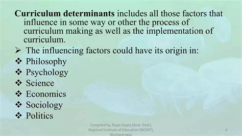 Determinants Of Curriculum
