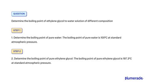 Read Online Determine The Boiling Point Of Ethylene Glycol Water Solution Of Different Composition Project 