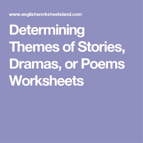 Determining Themes Of Stories Dramas Or Poems Worksheets Theme Worksheet 5 Answer Key - Theme Worksheet 5 Answer Key