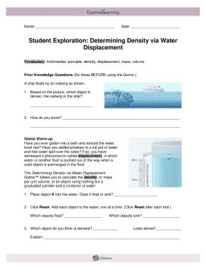 Full Download Determining Density Via Water Displacement Gizmo Answer 