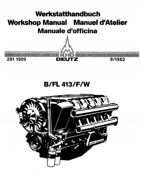 Deutz 413 Diesel Engine Workshop Repair Service Manual