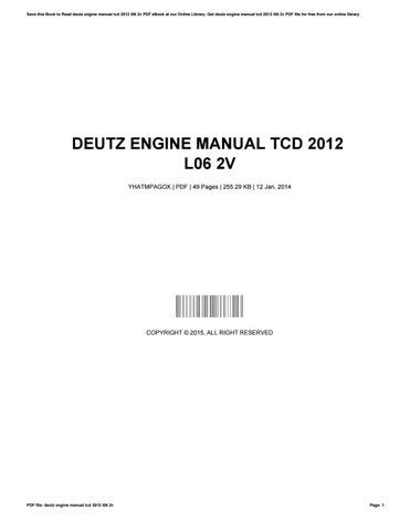 Read Online Deutz Engine Manual Tcd 2012 L06 2V File Type Pdf 